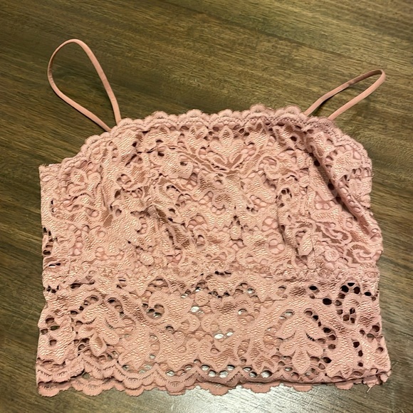 BKE Other - EVERYTHING $5 - NWOT - BKE bralette w/o padding - rose colored lace, size S